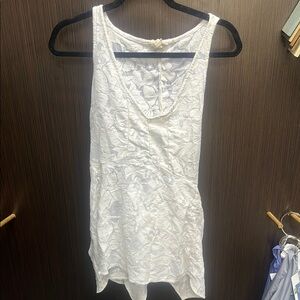 White Asymmetrical Sleeveless Tank Top